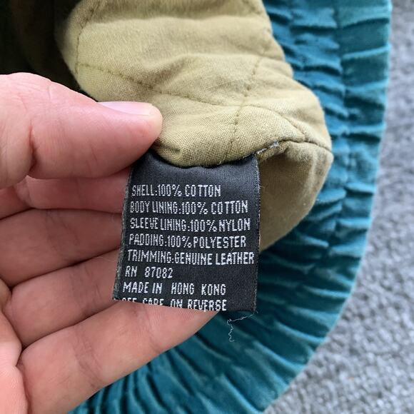 Vintage Context Bomber Jacket Coat Aqua Blue Leather Collar Mens Size XLT Tall - Picture 14 of 16